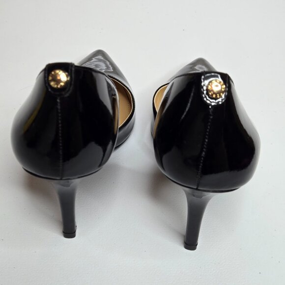 Michael Kors Black Patent Leather Nathalie Flex 4" Pump Pointy Toe Shoe Sz 8.5 - Picture 7 of 12